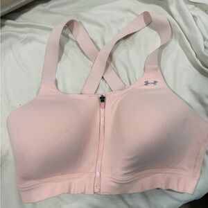Under Armour Light Pink Zip-Front Sports Bra